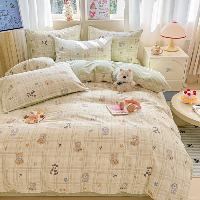 91家纺网 家纺一手货源 找家纺 曼之夏 2025新款全棉印花四件套-系列二 星梦伙伴