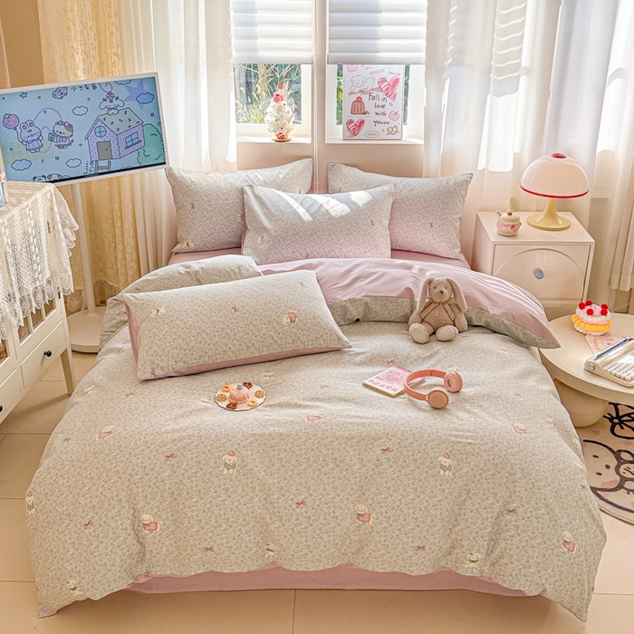 91家纺网 家纺一手货源 找家纺 曼之夏 2025新款全棉印花四件套-系列二 秋日花园