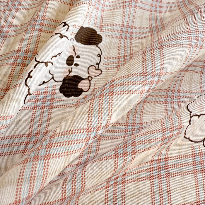 91家纺网 家纺一手货源 找家纺 曼之夏 2025新款全棉印花四件套-系列二 莓果萌犬