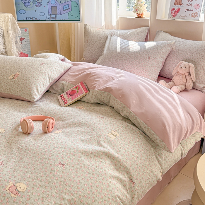 91家纺网 家纺一手货源 找家纺 曼之夏 2025新款全棉印花四件套-系列二 秋日花园