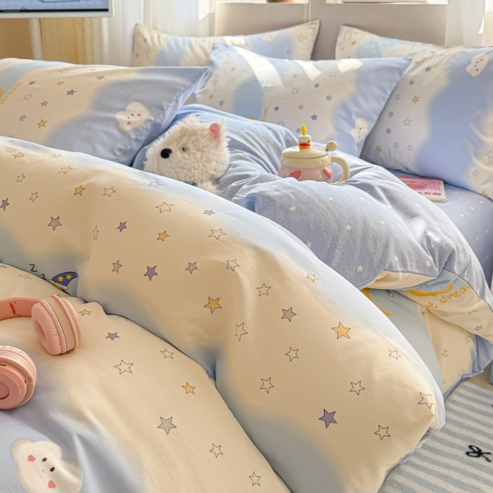 91家纺网 家纺一手货源 找家纺 曼之夏 2025新款全棉印花四件套-系列二 星辰入梦