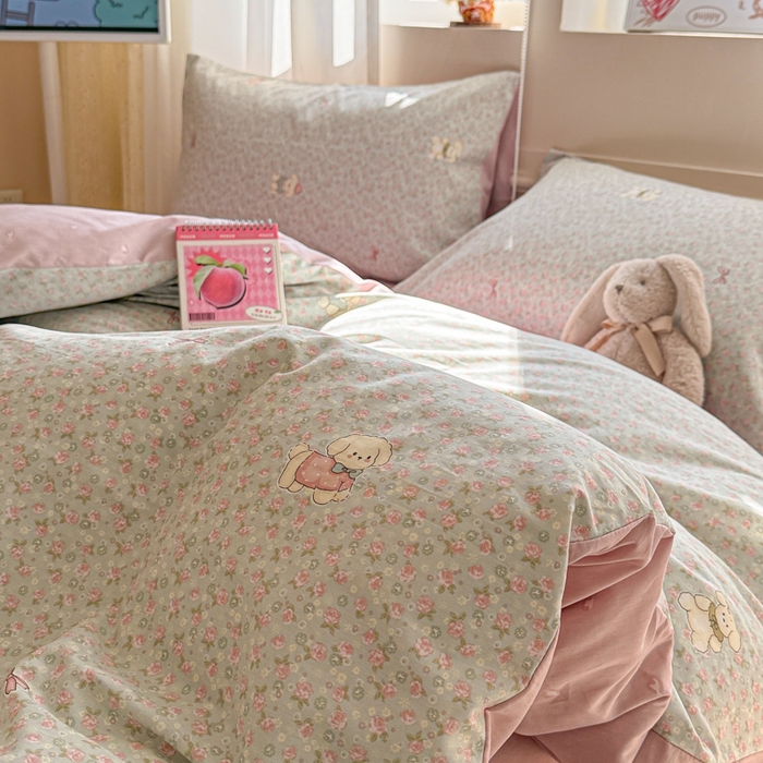 91家纺网 家纺一手货源 找家纺 曼之夏 2025新款全棉印花四件套-系列二 秋日花园