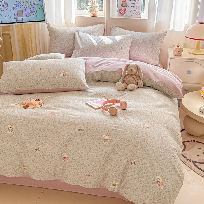 91家纺网 家纺一手货源 找家纺 曼之夏 2025新款全棉印花四件套-系列二 秋日花园