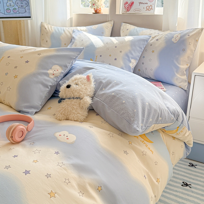 91家纺网 家纺一手货源 找家纺 曼之夏 2025新款全棉印花四件套-系列二 星辰入梦