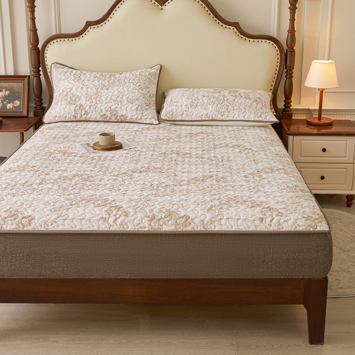 91家纺网 家纺一手货源 找家纺 （总）笠裙家纺 2026新款加厚云感水洗棉印花夹棉床笠床罩【幻彩系列】