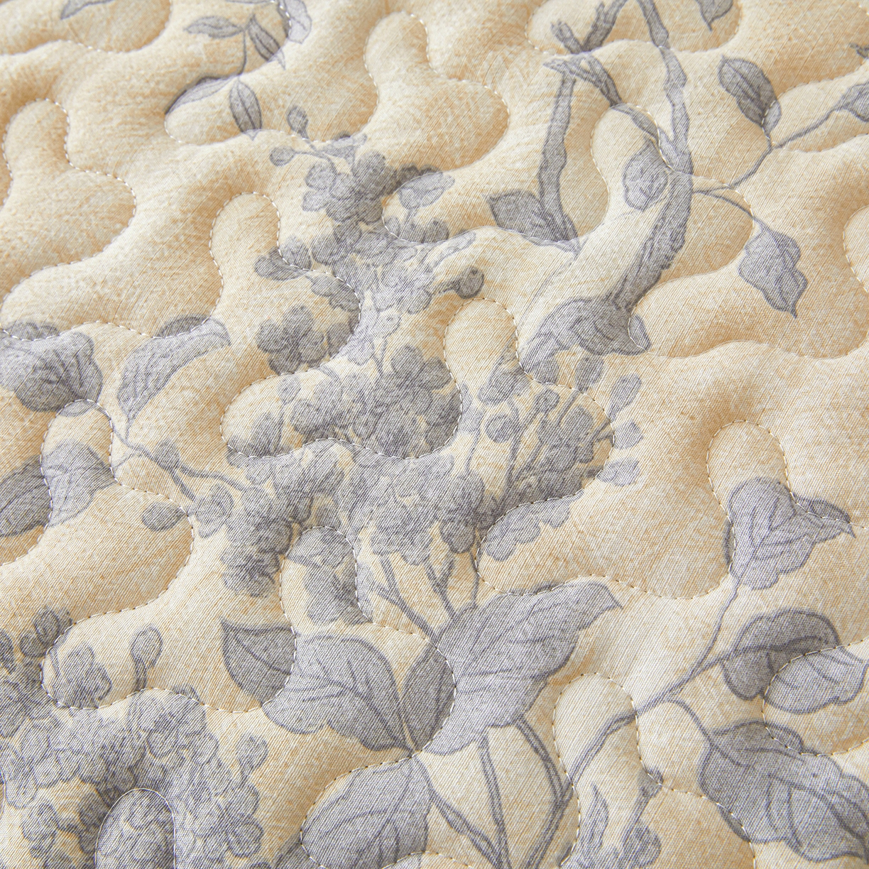 91家纺网 家纺一手货源 找家纺 笠裙家纺 2026新款加厚云感水洗棉印花夹棉床笠床罩【幻彩系列】 幻彩-兰亭序