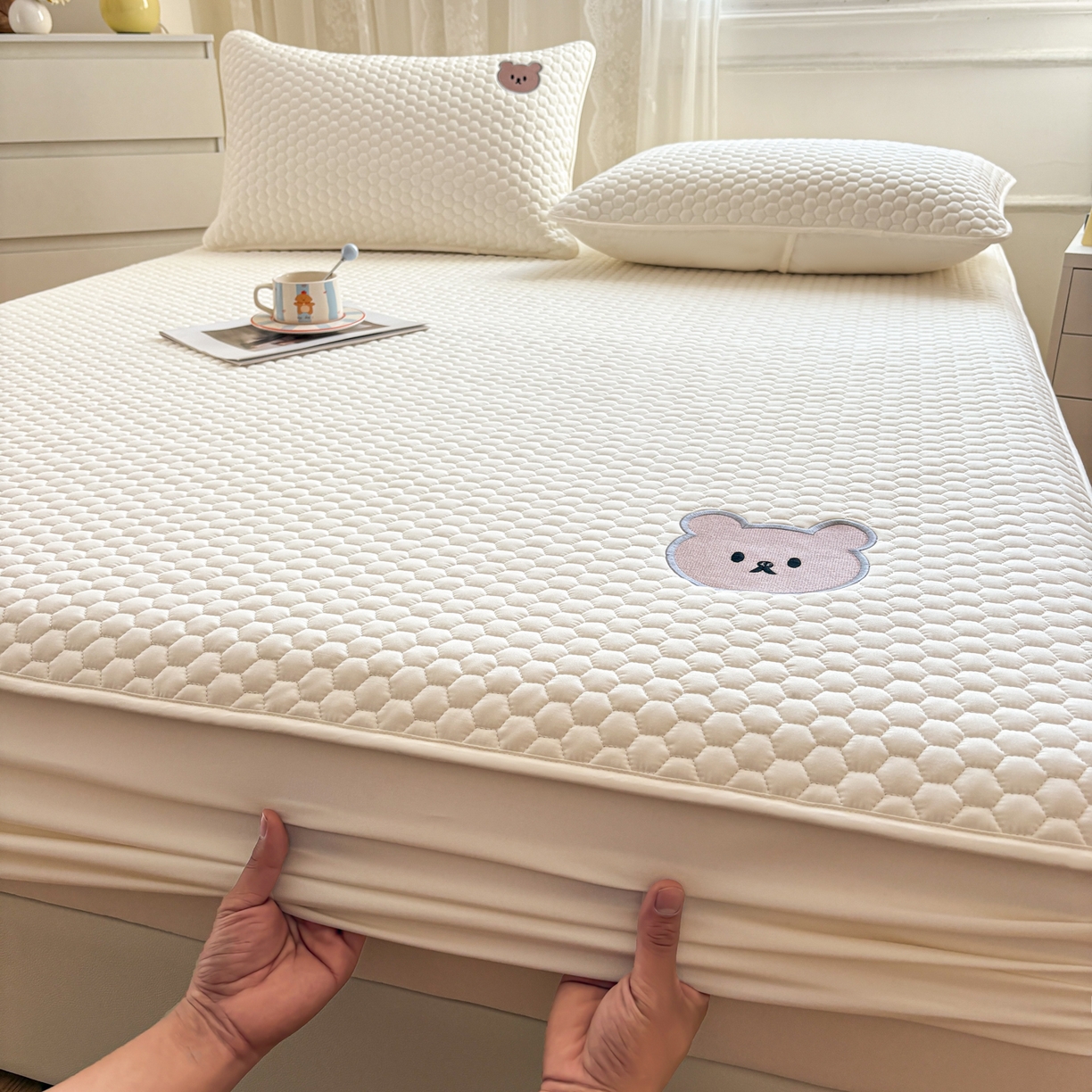 91家纺网 家纺一手货源 找家纺 （总）居眠 2026新款熊熊夹棉床笠