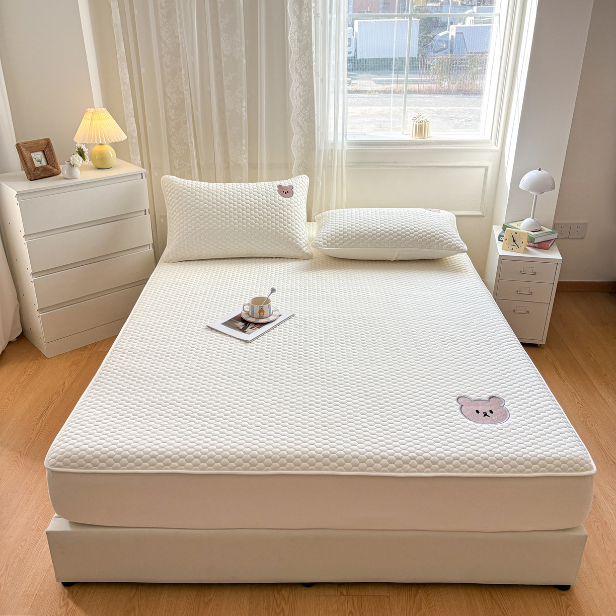 91家纺网 家纺一手货源 找家纺 （总）居眠 2026新款熊熊夹棉床笠