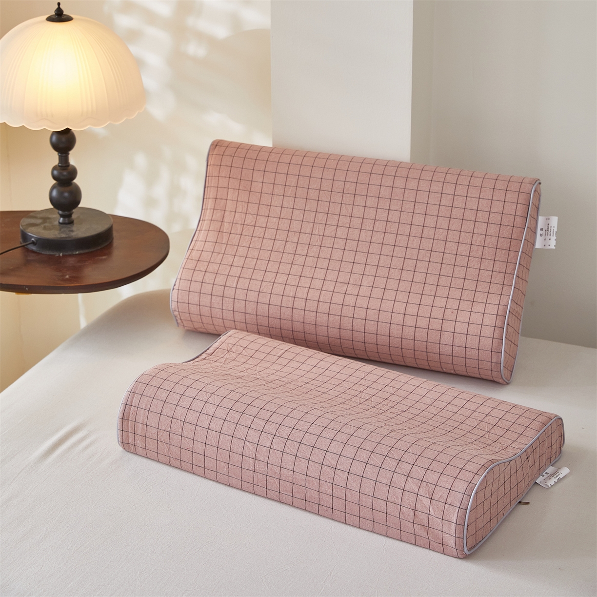 91家纺网 家纺一手货源 找家纺 （总）香澜雅室 2026新款全棉高低记忆枕枕套枕芯