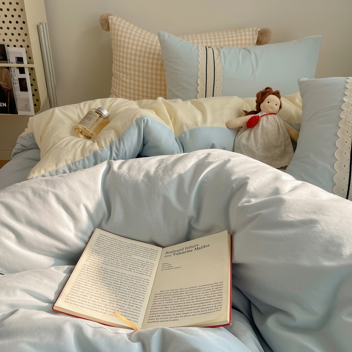 91家纺网 家纺一手货源 找家纺 三朵家纺 2026新款ins风全棉纯棉水洗棉少女系四件套-玛卡龙系列 马卡龙-米蓝