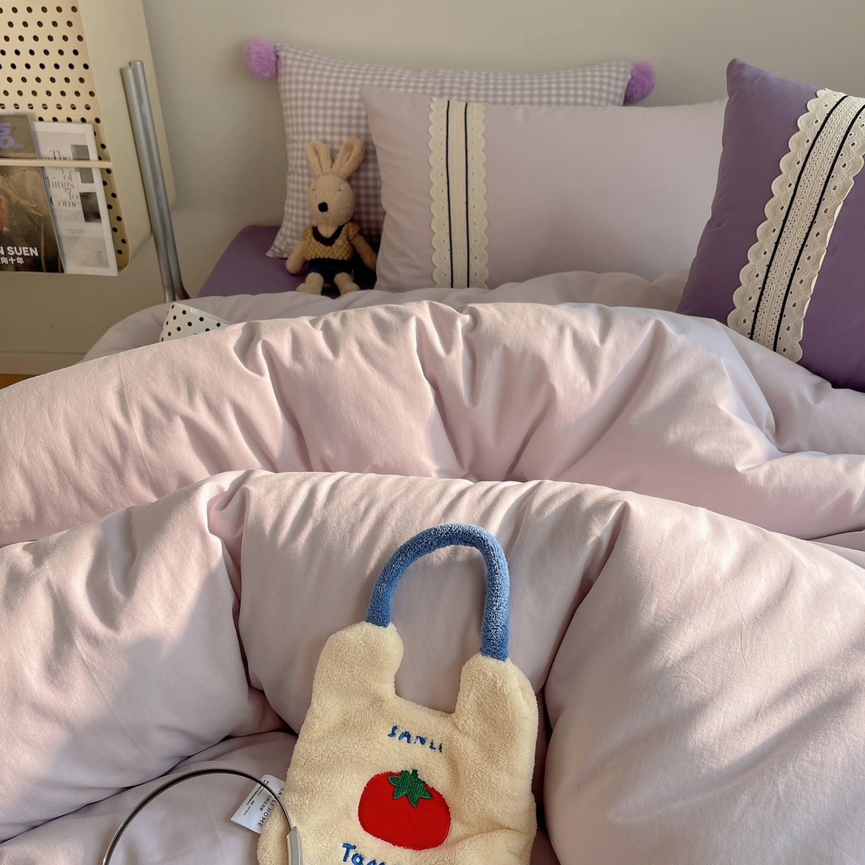 91家纺网 家纺一手货源 找家纺 三朵家纺 2026新款ins风全棉纯棉水洗棉少女系四件套-玛卡龙系列 马卡龙-薰衣草