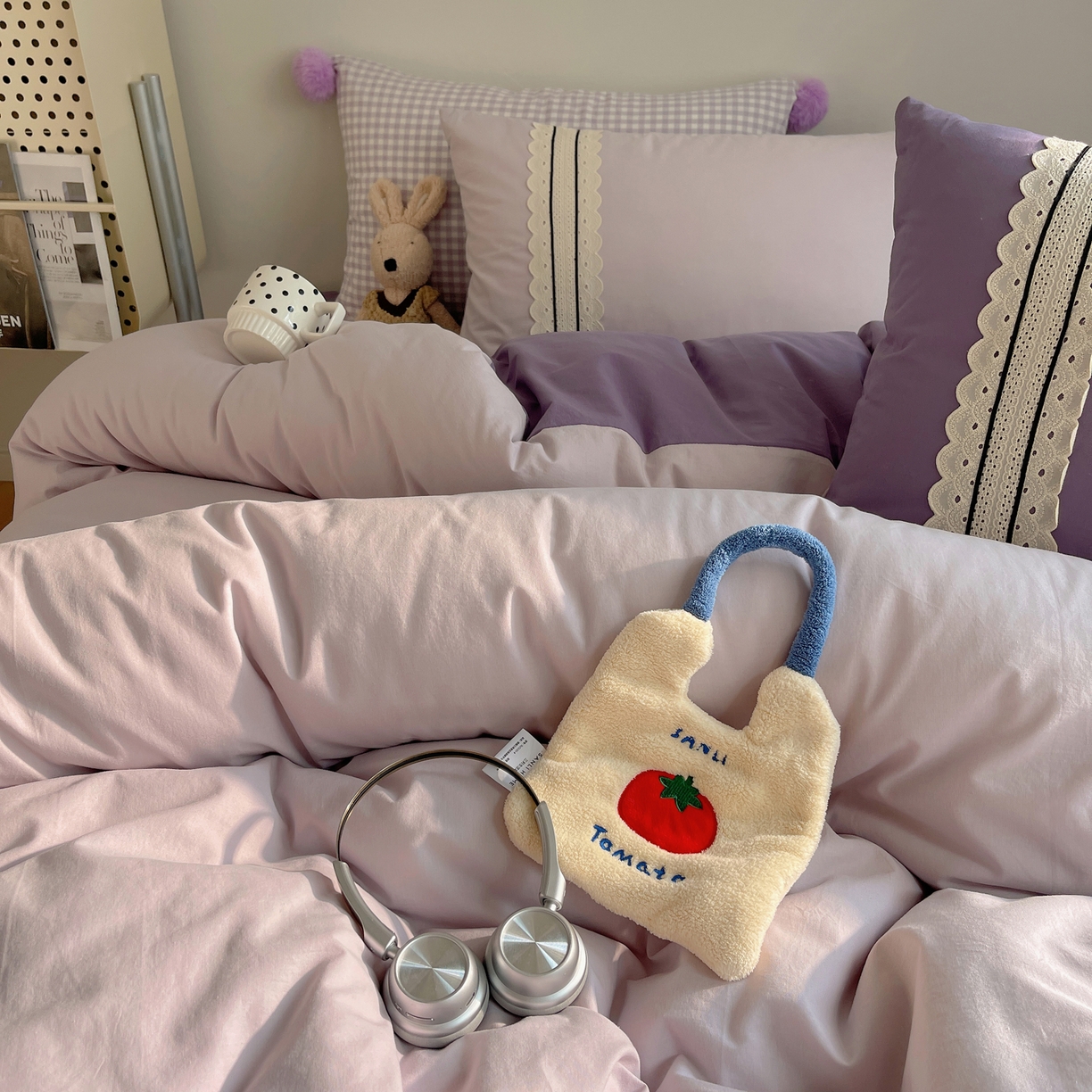 91家纺网 家纺一手货源 找家纺 三朵家纺 2026新款ins风全棉纯棉水洗棉少女系四件套-玛卡龙系列 马卡龙-薰衣草