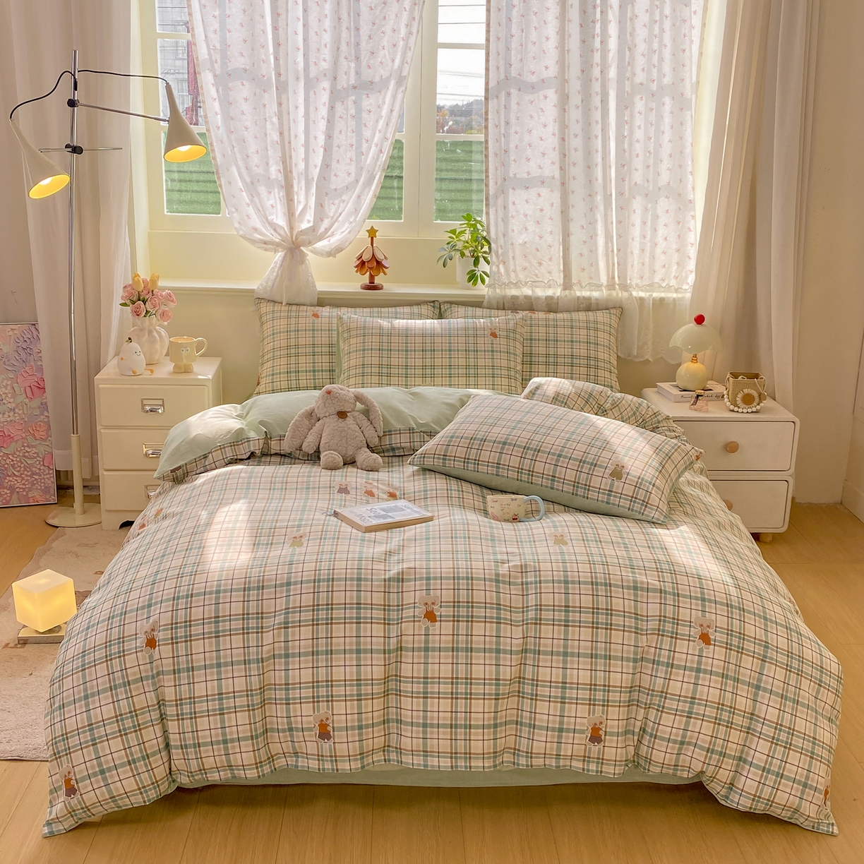 91家纺网 家纺一手货源 找家纺 红日子纺织品 2026新款12868全棉纯棉印花被套单被套被套单件（提供检测报告） 格彩小象