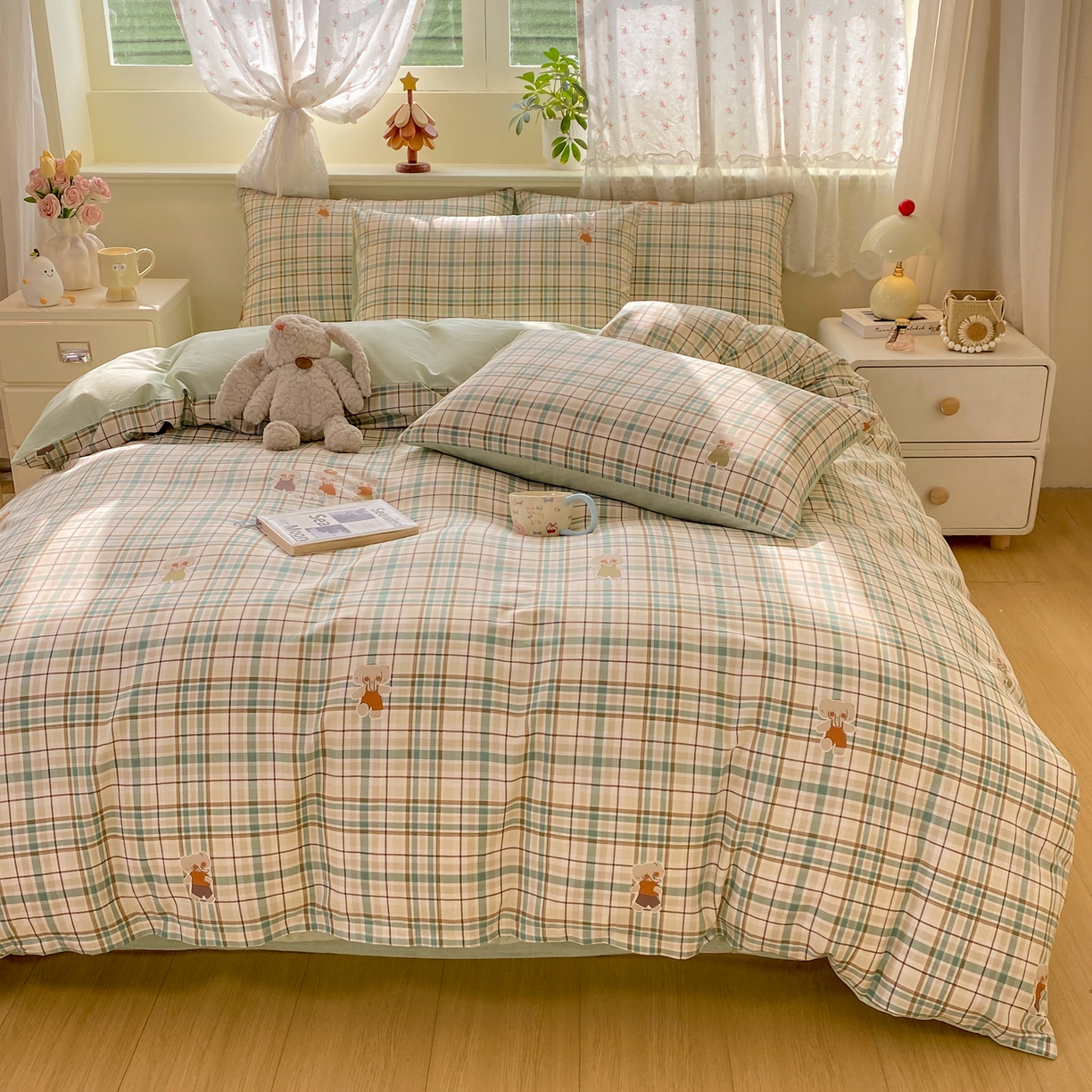 91家纺网 家纺一手货源 找家纺 红日子纺织品 2026新款12868全棉纯棉印花被套单被套被套单件（提供检测报告） 格彩小象