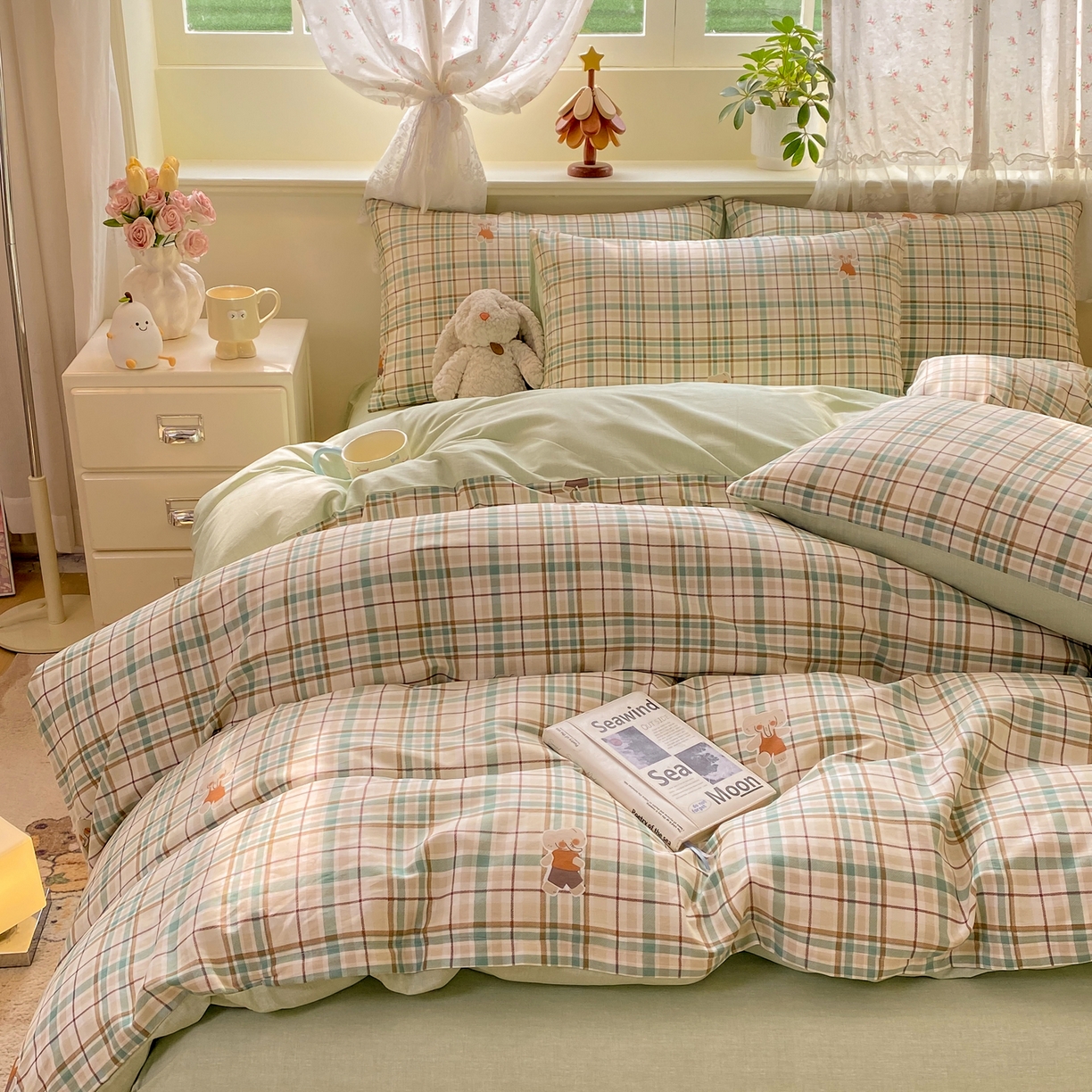 91家纺网 家纺一手货源 找家纺 红日子纺织品 2026新款12868全棉纯棉印花被套单被套被套单件（提供检测报告） 格彩小象