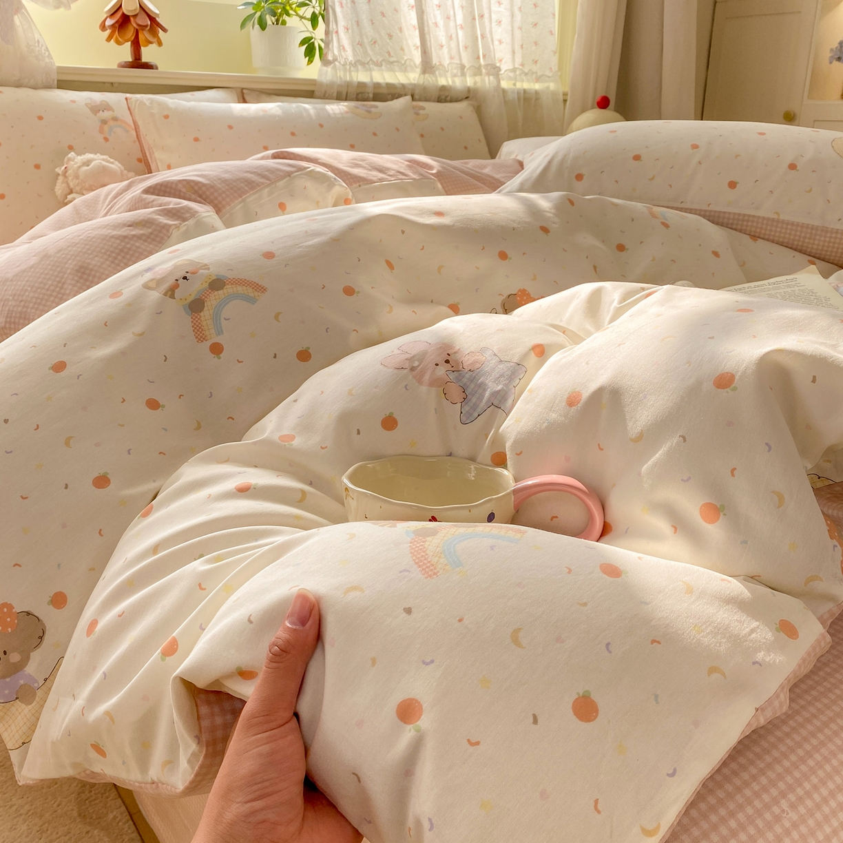 红日子纺织品 2026新款12868全棉纯棉印花被套单被套被套单件（提供检测报告） 橘意甜宠