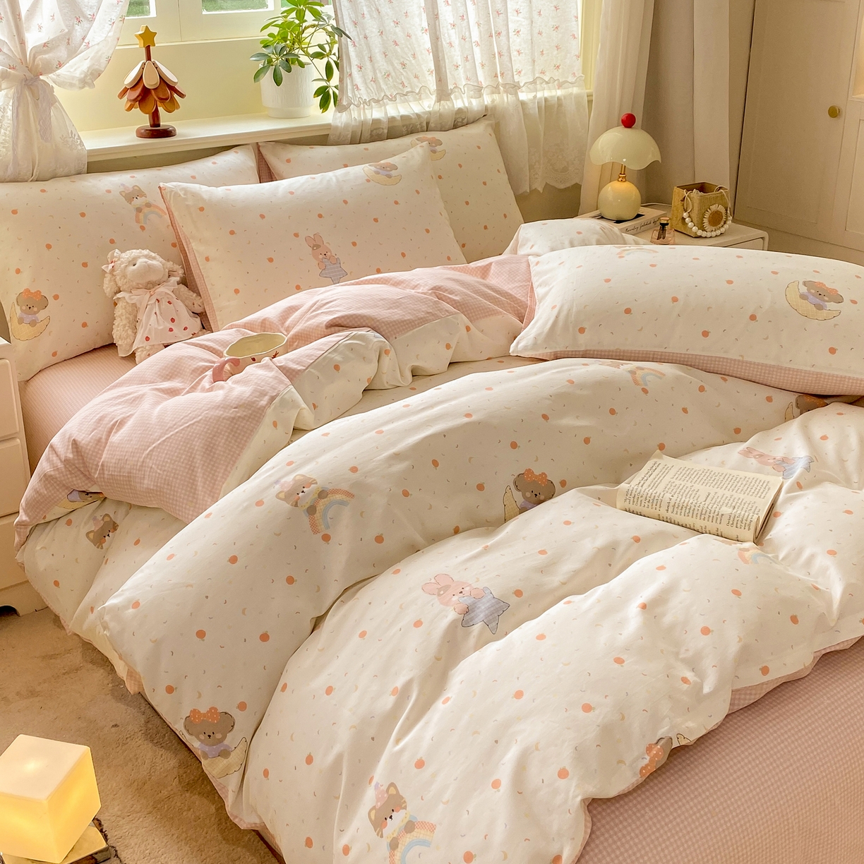 91家纺网 家纺一手货源 找家纺 红日子纺织品 2026新款12868全棉纯棉印花被套单被套被套单件（提供检测报告） 橘意甜宠