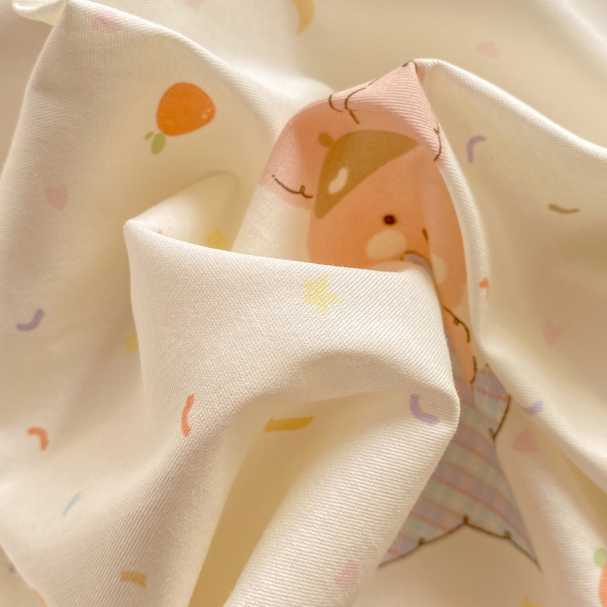 91家纺网 家纺一手货源 找家纺 红日子纺织品 2026新款12868全棉纯棉印花被套单被套被套单件（提供检测报告） 橘意甜宠