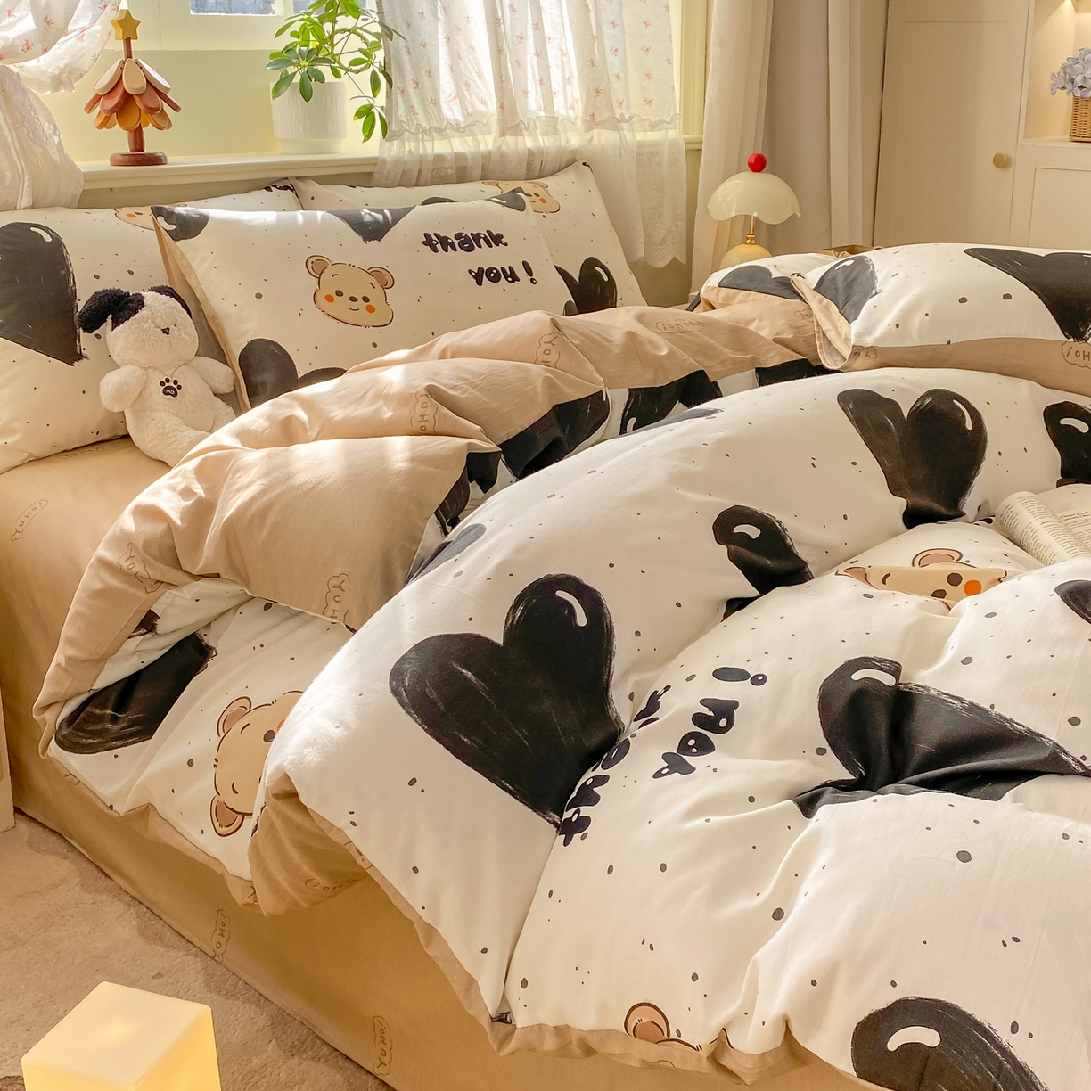 91家纺网 家纺一手货源 找家纺 红日子纺织品 2026新款12868全棉纯棉印花被套单被套被套单件（提供检测报告） 萌心熊宝