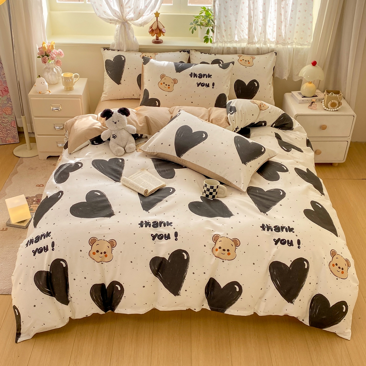 91家纺网 家纺一手货源 找家纺 红日子纺织品 2026新款12868全棉纯棉印花被套单被套被套单件（提供检测报告） 萌心熊宝