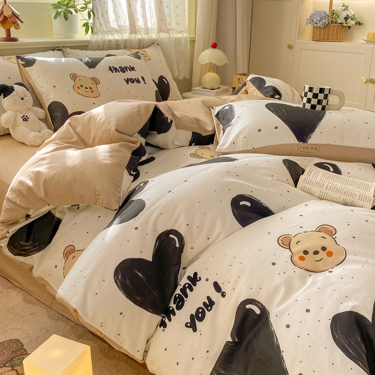 91家纺网 家纺一手货源 找家纺 红日子纺织品 2026新款12868全棉纯棉印花被套单被套被套单件（提供检测报告） 萌心熊宝