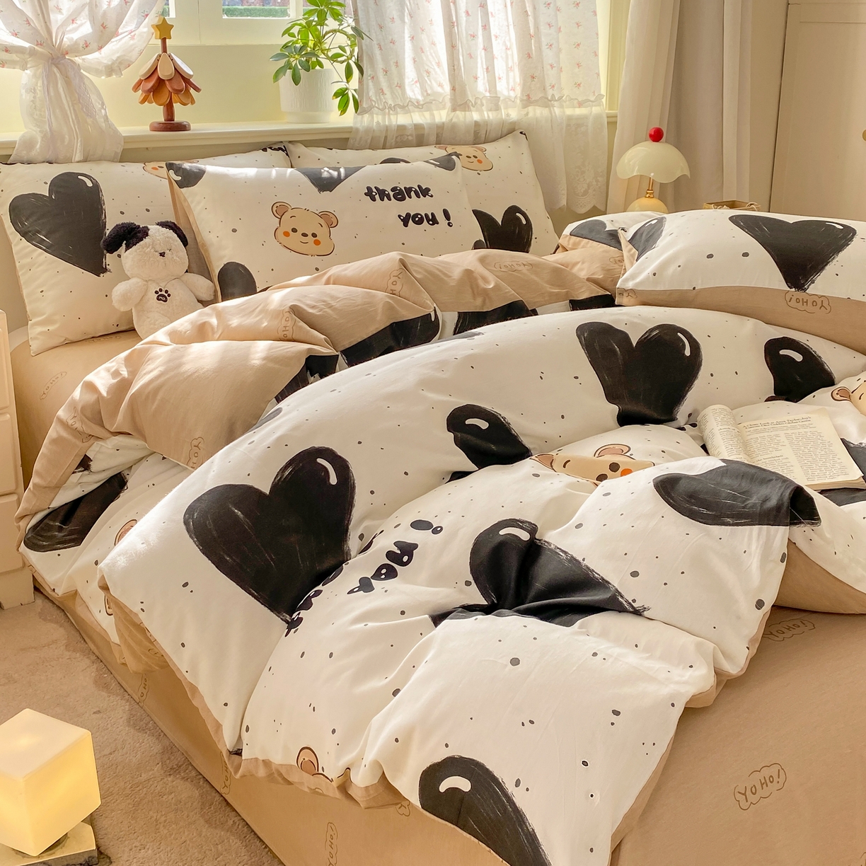 91家纺网 家纺一手货源 找家纺 红日子纺织品 2026新款12868全棉纯棉印花被套单被套被套单件（提供检测报告） 萌心熊宝