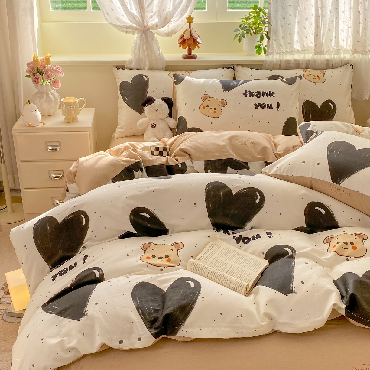 91家纺网 家纺一手货源 找家纺 红日子纺织品 2026新款12868全棉纯棉印花被套单被套被套单件（提供检测报告） 萌心熊宝