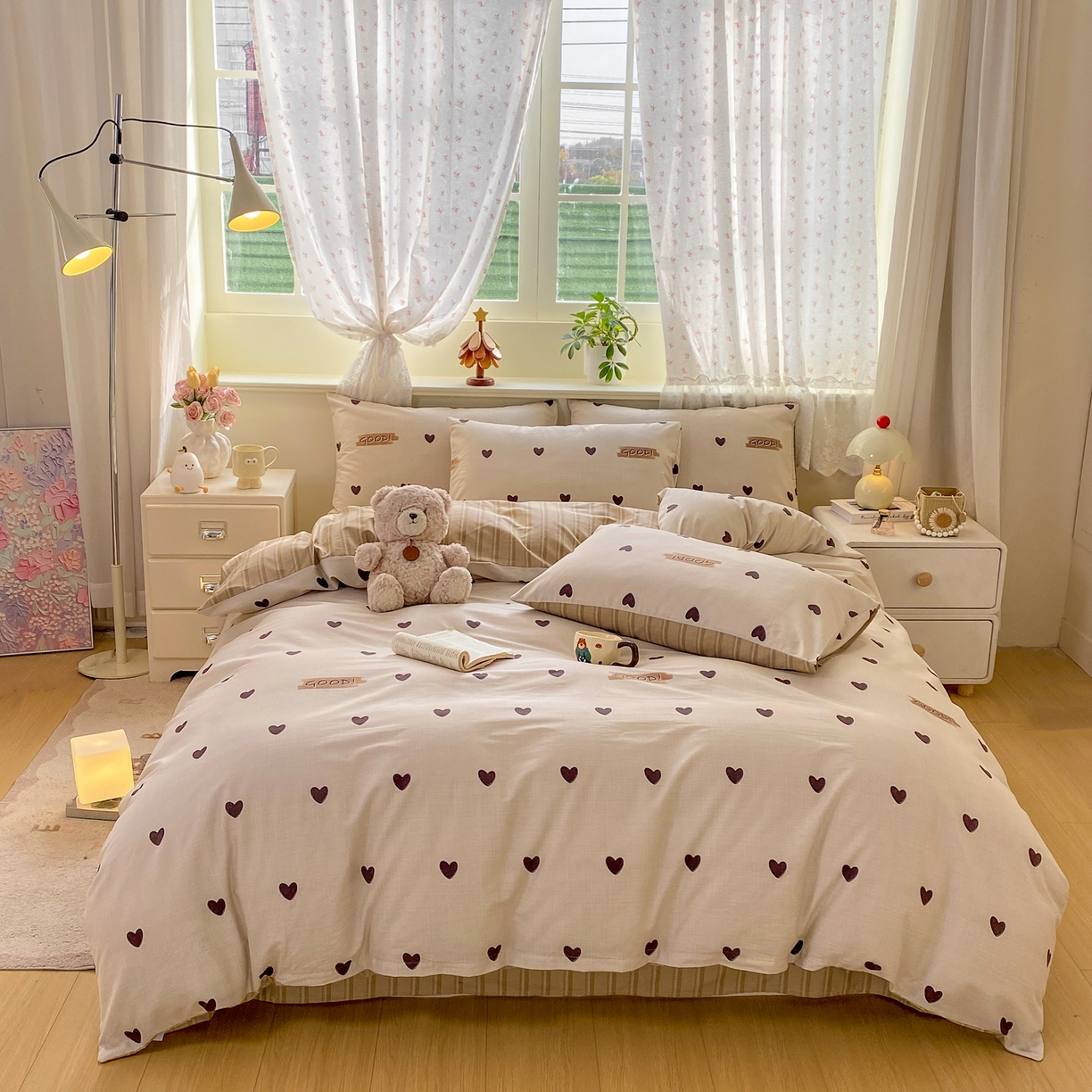 91家纺网 家纺一手货源 找家纺 红日子纺织品 2026新款12868全棉纯棉印花被套单被套被套单件（提供检测报告） 迷你爱心