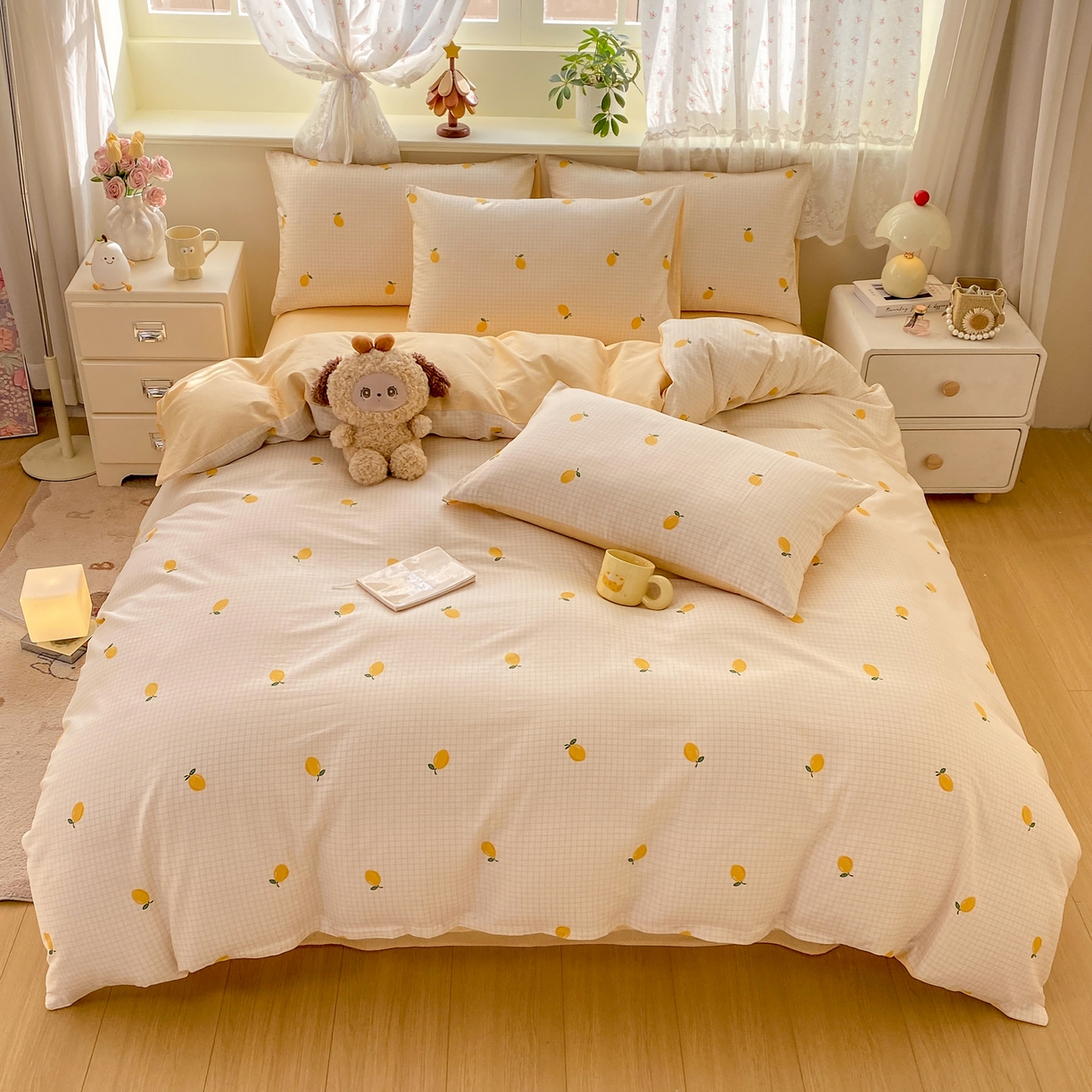 91家纺网 家纺一手货源 找家纺 红日子纺织品 2026新款12868全棉纯棉印花被套单被套被套单件（提供检测报告） 柠檬小镇