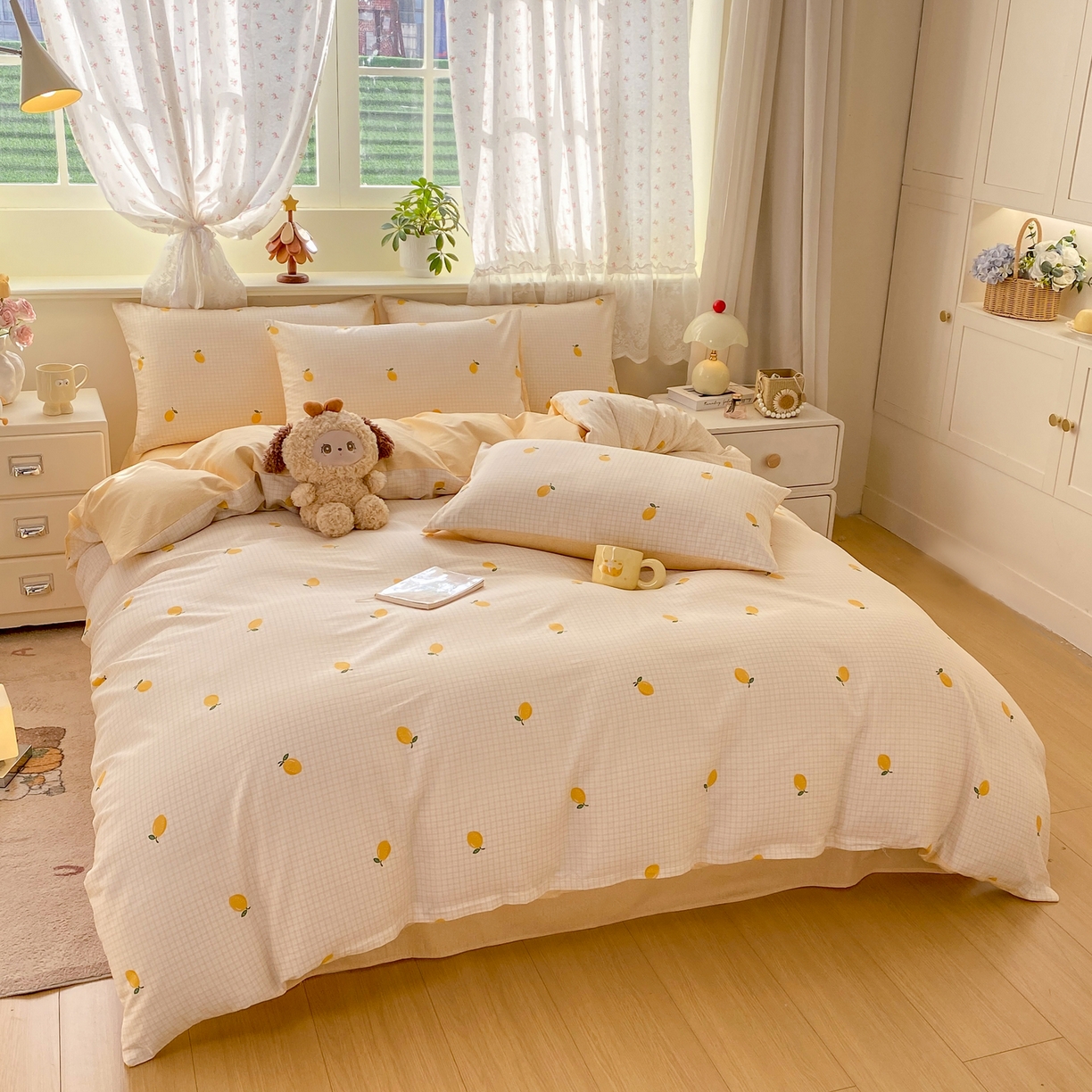 91家纺网 家纺一手货源 找家纺 红日子纺织品 2026新款12868全棉纯棉印花被套单被套被套单件（提供检测报告） 柠檬小镇