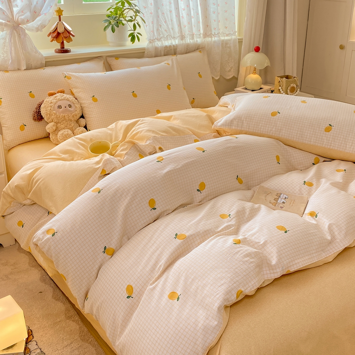 91家纺网 家纺一手货源 找家纺 红日子纺织品 2026新款12868全棉纯棉印花被套单被套被套单件（提供检测报告） 柠檬小镇