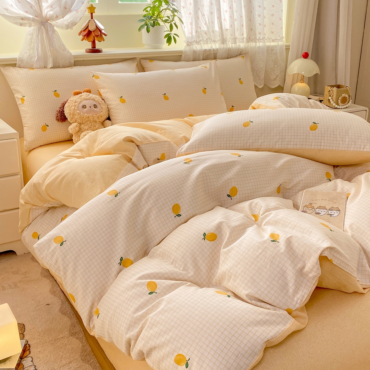 91家纺网 家纺一手货源 找家纺 红日子纺织品 2026新款12868全棉纯棉印花被套单被套被套单件（提供检测报告） 柠檬小镇