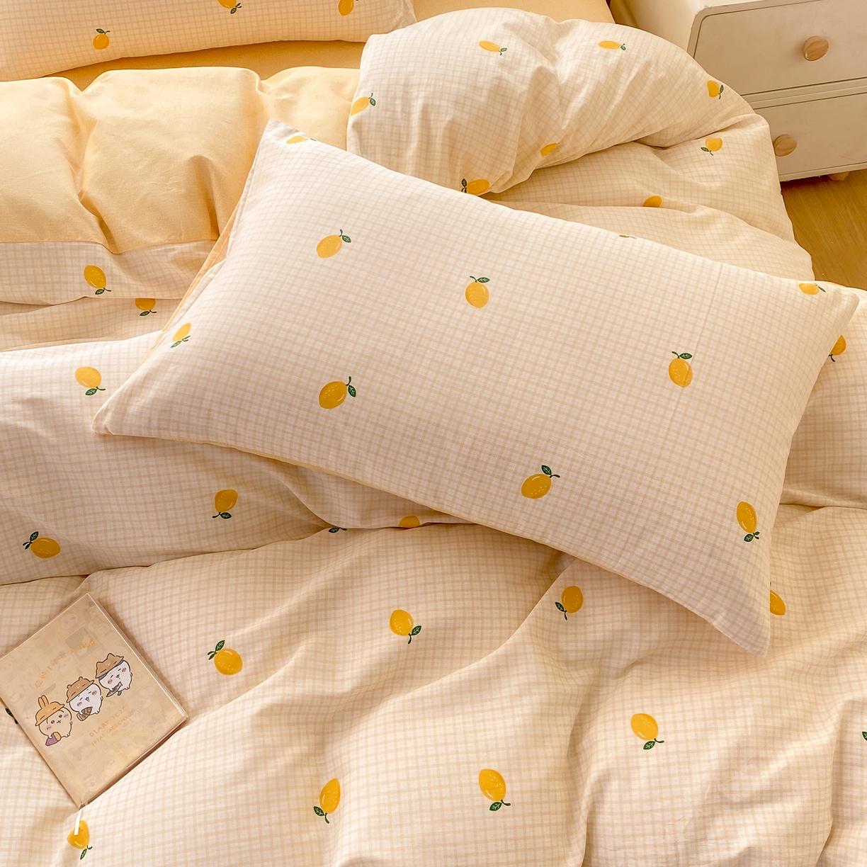 91家纺网 家纺一手货源 找家纺 红日子纺织品 2026新款12868全棉纯棉印花被套单被套被套单件（提供检测报告） 柠檬小镇