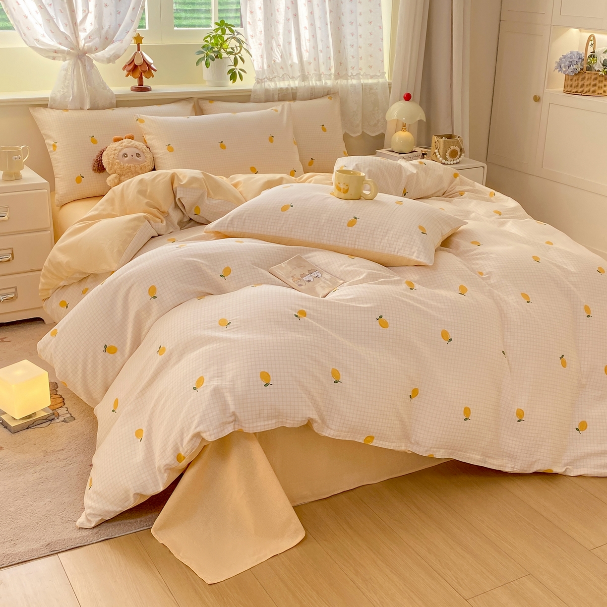 91家纺网 家纺一手货源 找家纺 红日子纺织品 2026新款12868全棉纯棉印花被套单被套被套单件（提供检测报告） 柠檬小镇