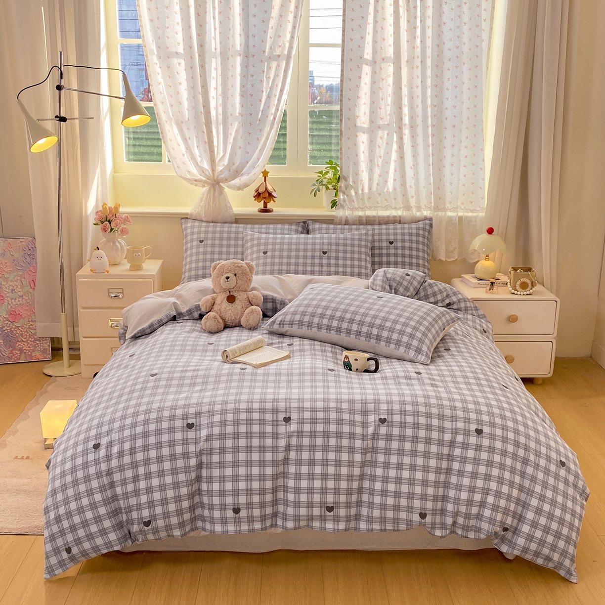 91家纺网 家纺一手货源 找家纺 红日子纺织品 2026新款12868全棉纯棉印花被套单被套被套单件（提供检测报告） 甜心乐园-紫