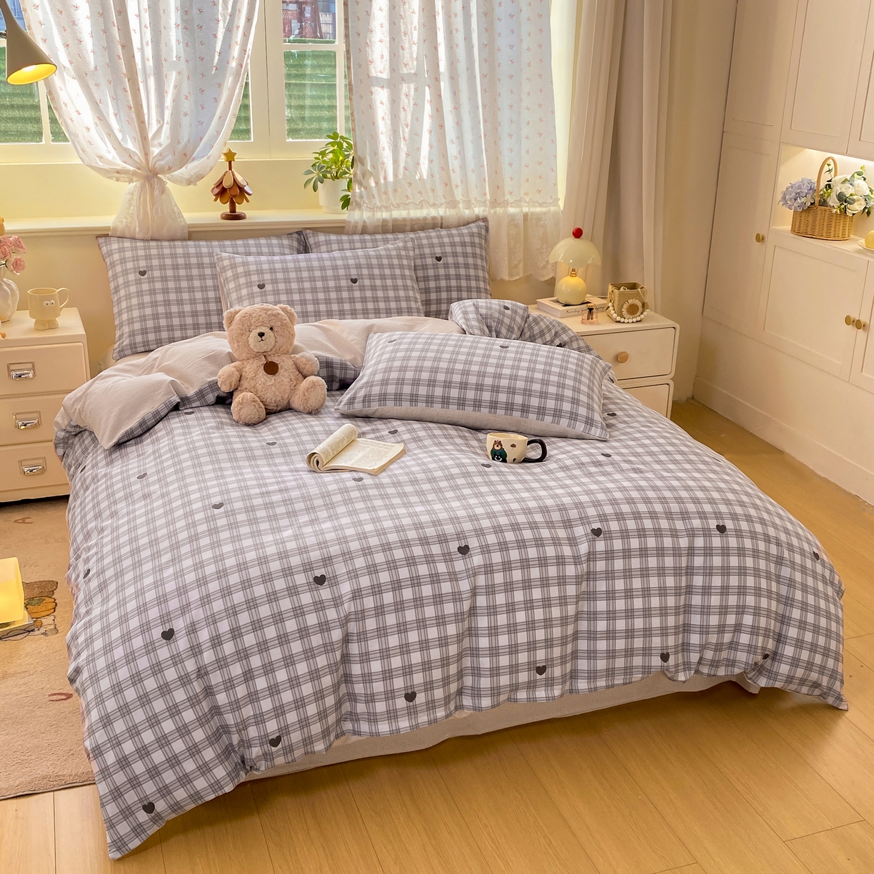 91家纺网 家纺一手货源 找家纺 红日子纺织品 2026新款12868全棉纯棉印花被套单被套被套单件（提供检测报告） 甜心乐园-紫