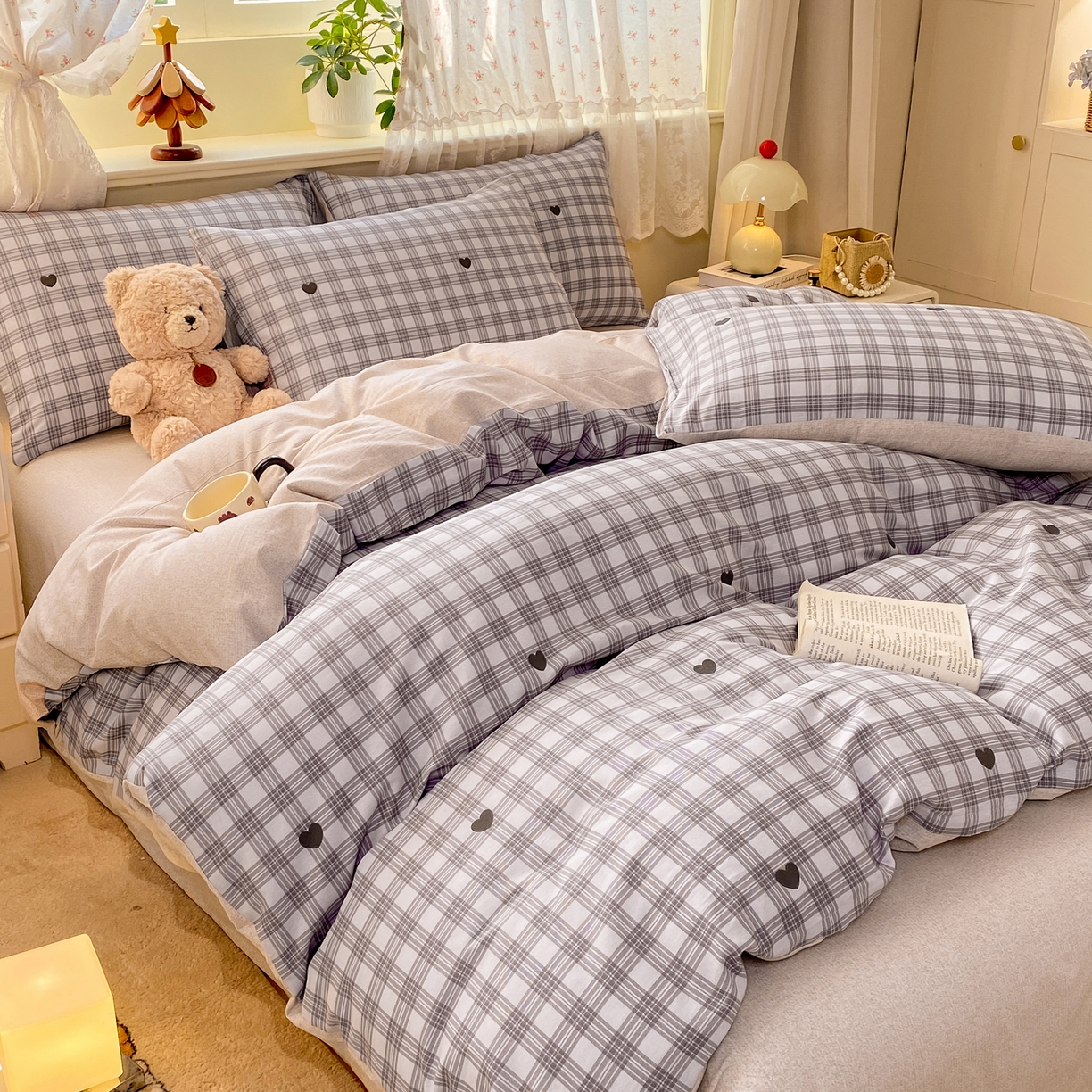 91家纺网 家纺一手货源 找家纺 红日子纺织品 2026新款12868全棉纯棉印花被套单被套被套单件（提供检测报告） 甜心乐园-紫