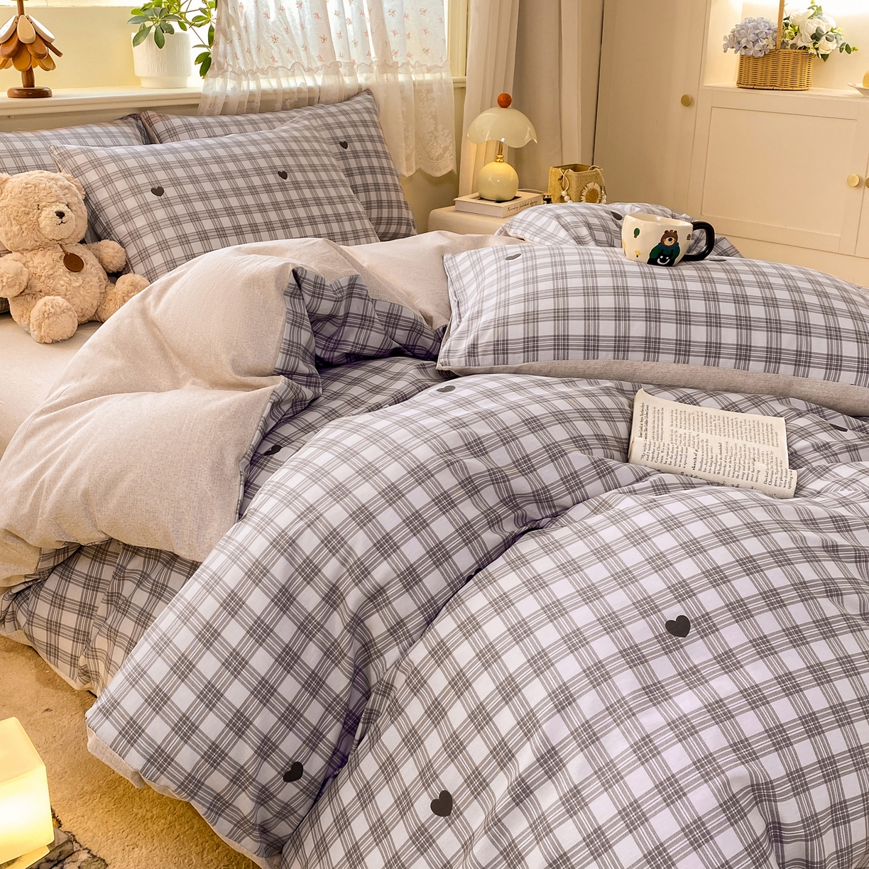 91家纺网 家纺一手货源 找家纺 红日子纺织品 2026新款12868全棉纯棉印花被套单被套被套单件（提供检测报告） 甜心乐园-紫