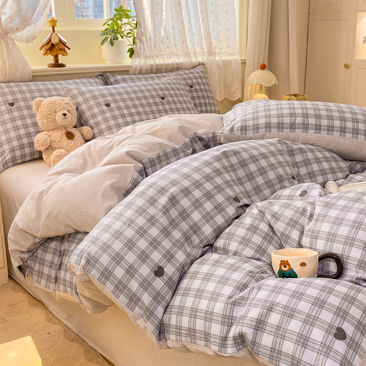 91家纺网 家纺一手货源 找家纺 红日子纺织品 2026新款12868全棉纯棉印花被套单被套被套单件（提供检测报告） 甜心乐园-紫