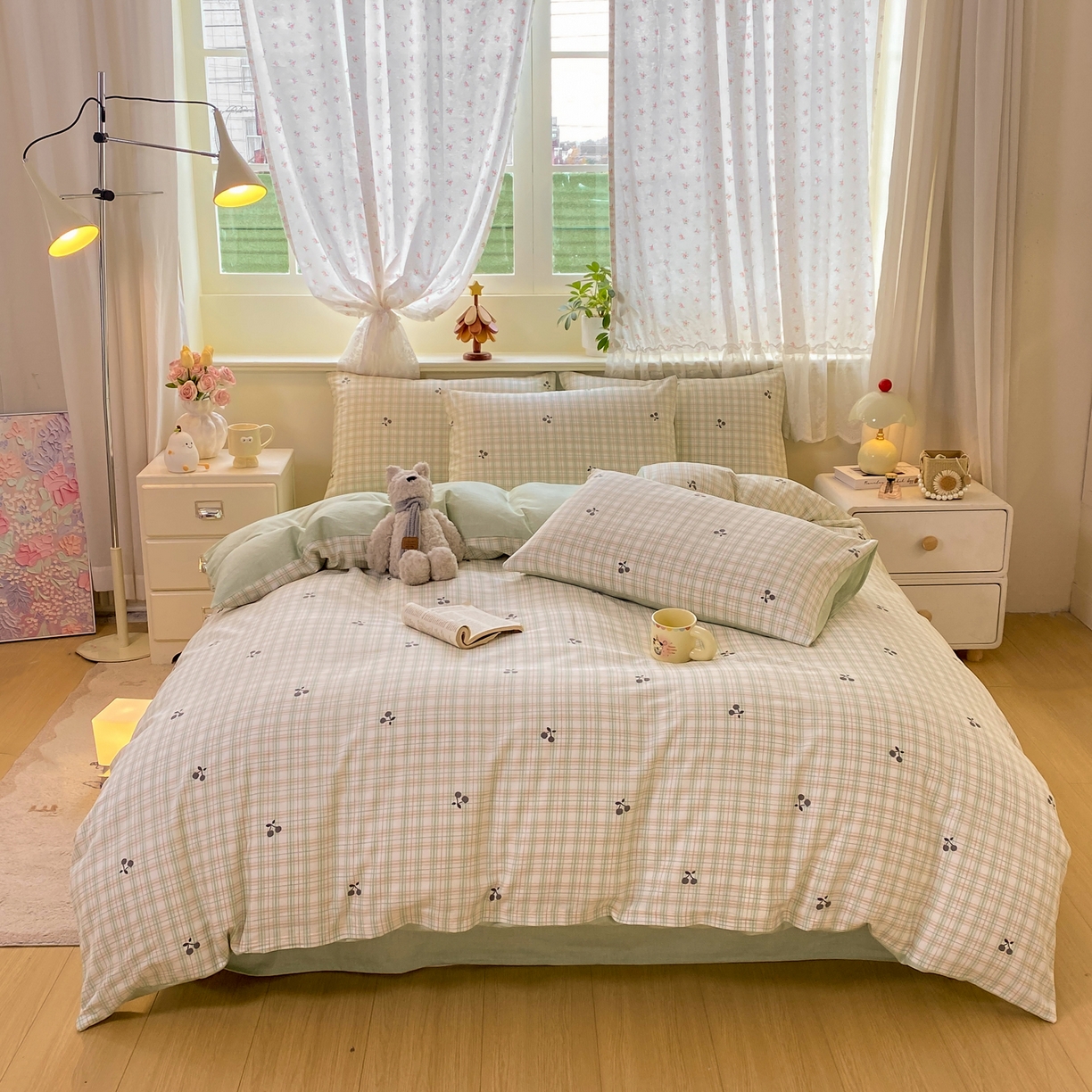 91家纺网 家纺一手货源 找家纺 红日子纺织品 2026新款12868全棉纯棉印花被套单被套被套单件（提供检测报告） 印象樱桃