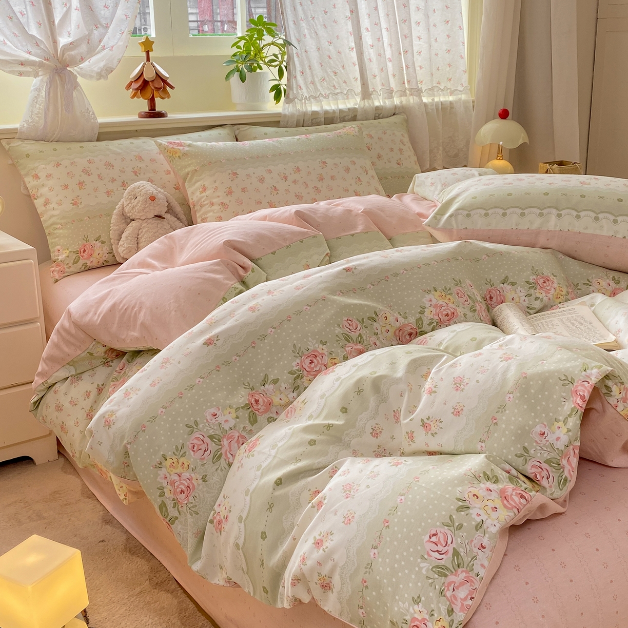 91家纺网 家纺一手货源 找家纺 红日子纺织品 2026新款12868全棉纯棉印花被套单被套被套单件（提供检测报告） 云边花漾