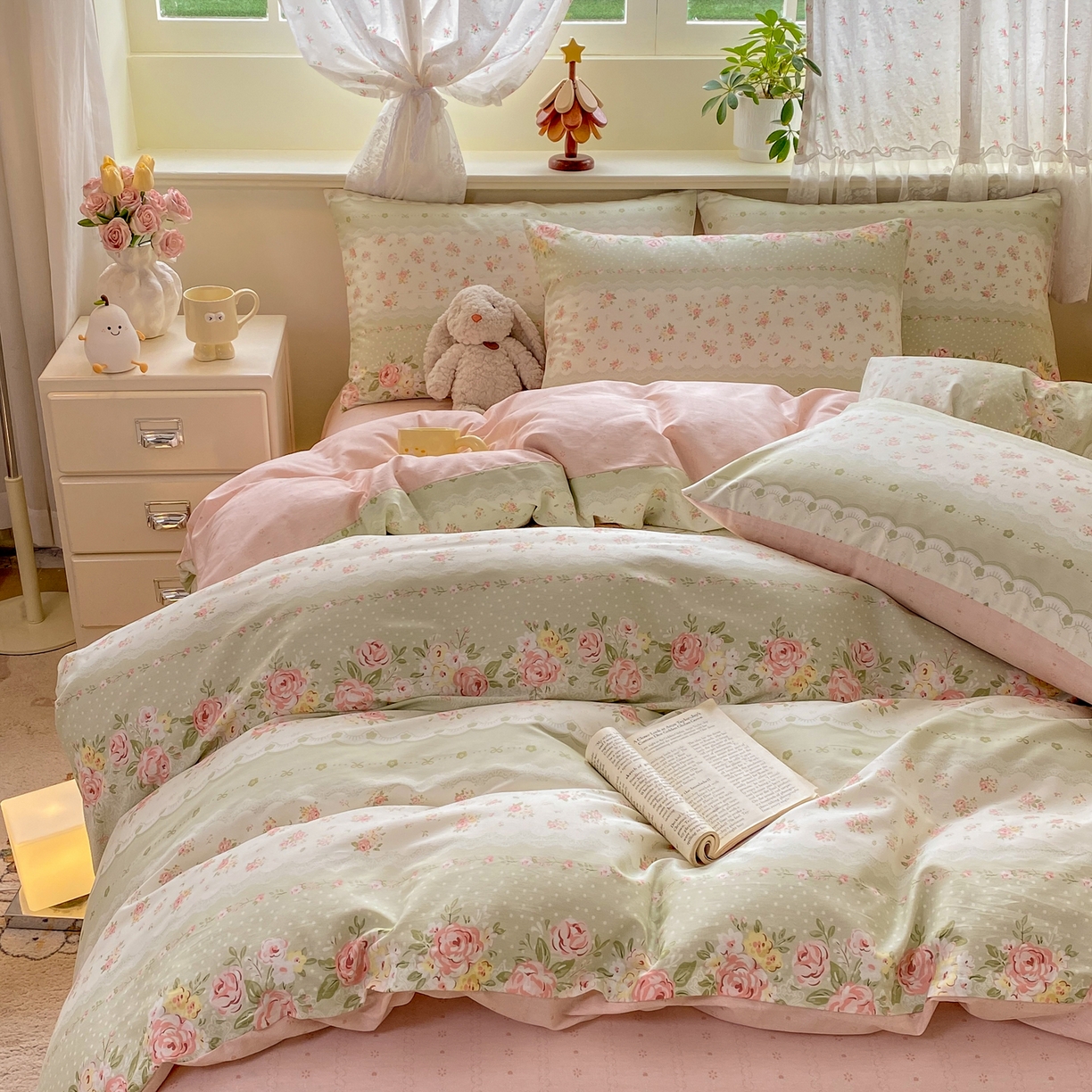 91家纺网 家纺一手货源 找家纺 红日子纺织品 2026新款12868全棉纯棉印花被套单被套被套单件（提供检测报告） 云边花漾