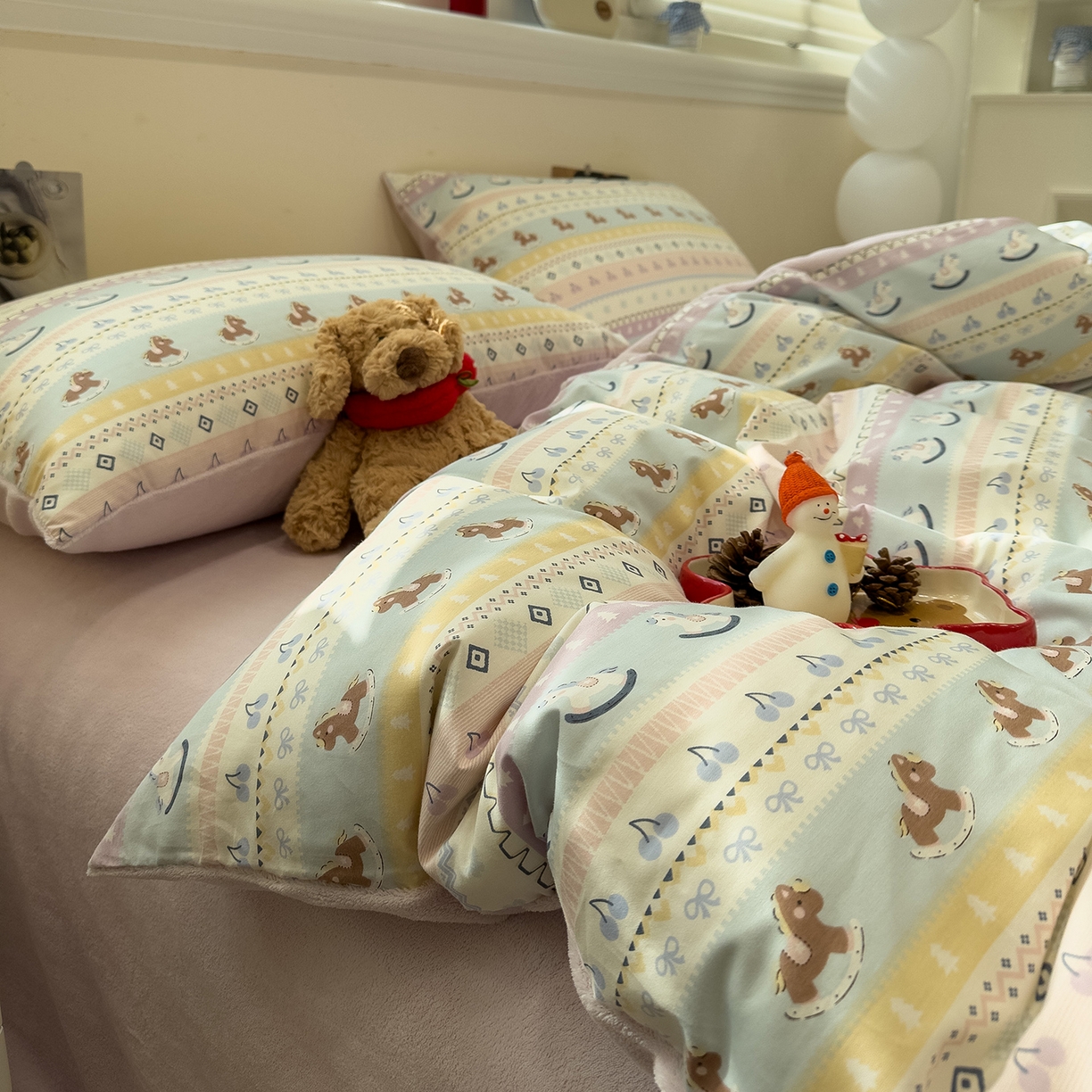 91家纺网 家纺一手货源 找家纺 （总）呗旺鹿 2025新款A版全棉B版牛奶绒四件套