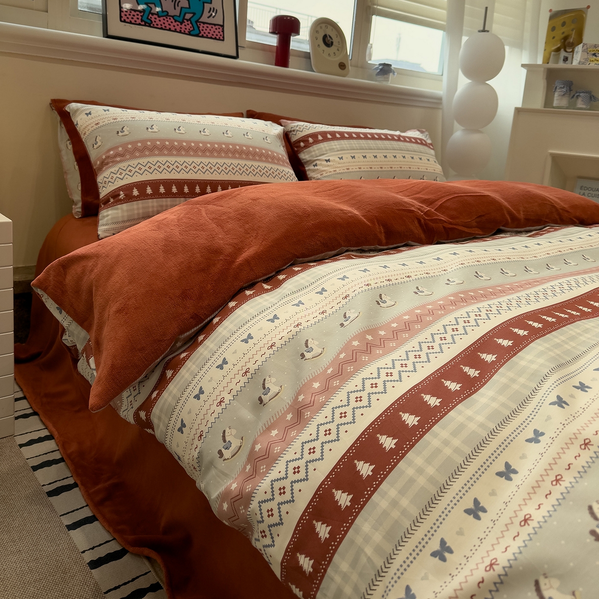 91家纺网 家纺一手货源 找家纺 （总）呗旺鹿 2025新款A版全棉B版牛奶绒四件套