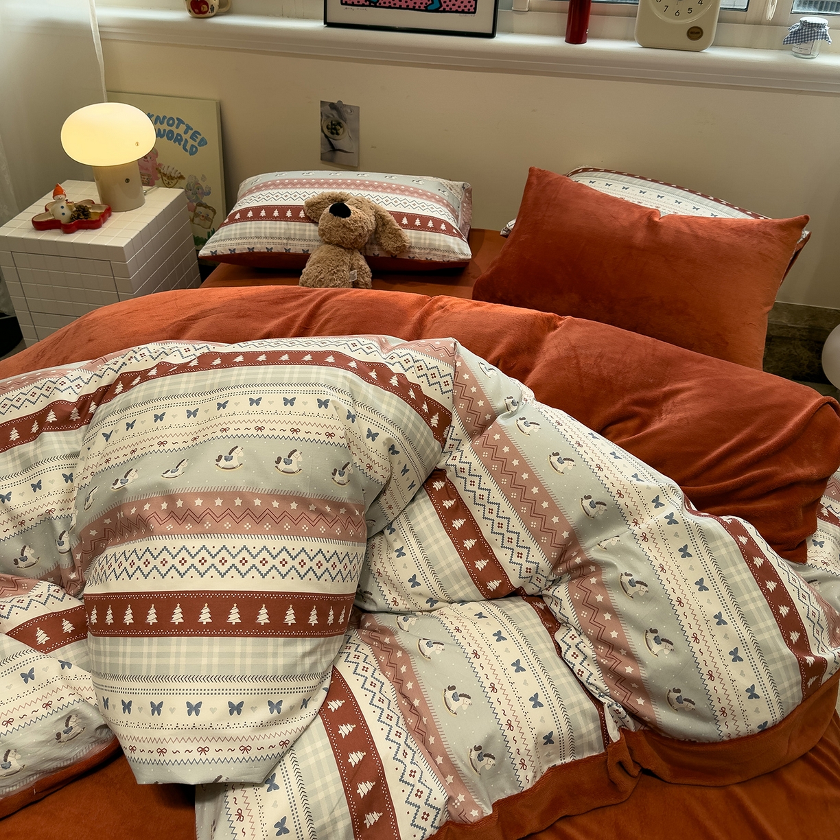 91家纺网 家纺一手货源 找家纺 （总）呗旺鹿 2025新款A版全棉B版牛奶绒四件套