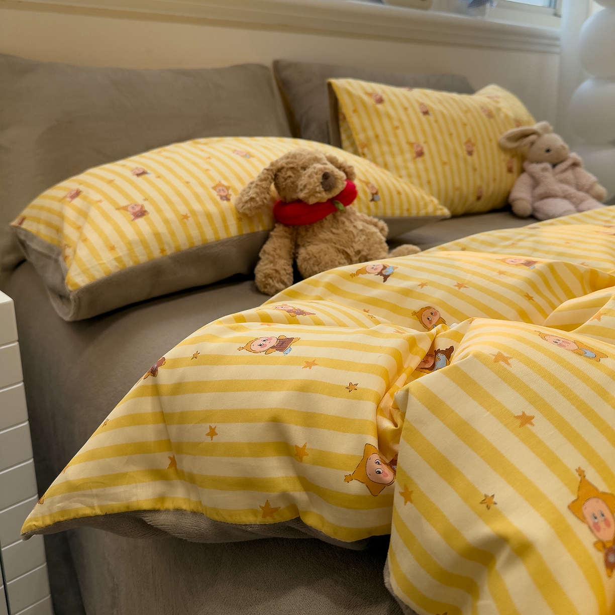 91家纺网 家纺一手货源 找家纺 （总）呗旺鹿 2025新款A版全棉B版牛奶绒四件套