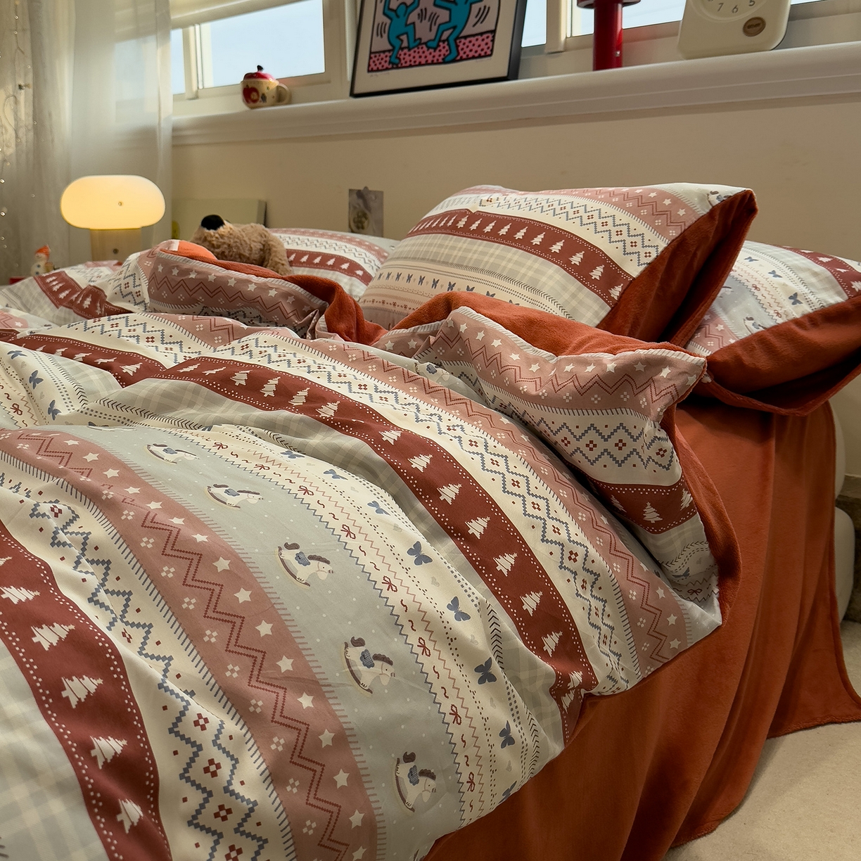 91家纺网 家纺一手货源 找家纺 （总）呗旺鹿 2025新款A版全棉B版牛奶绒四件套