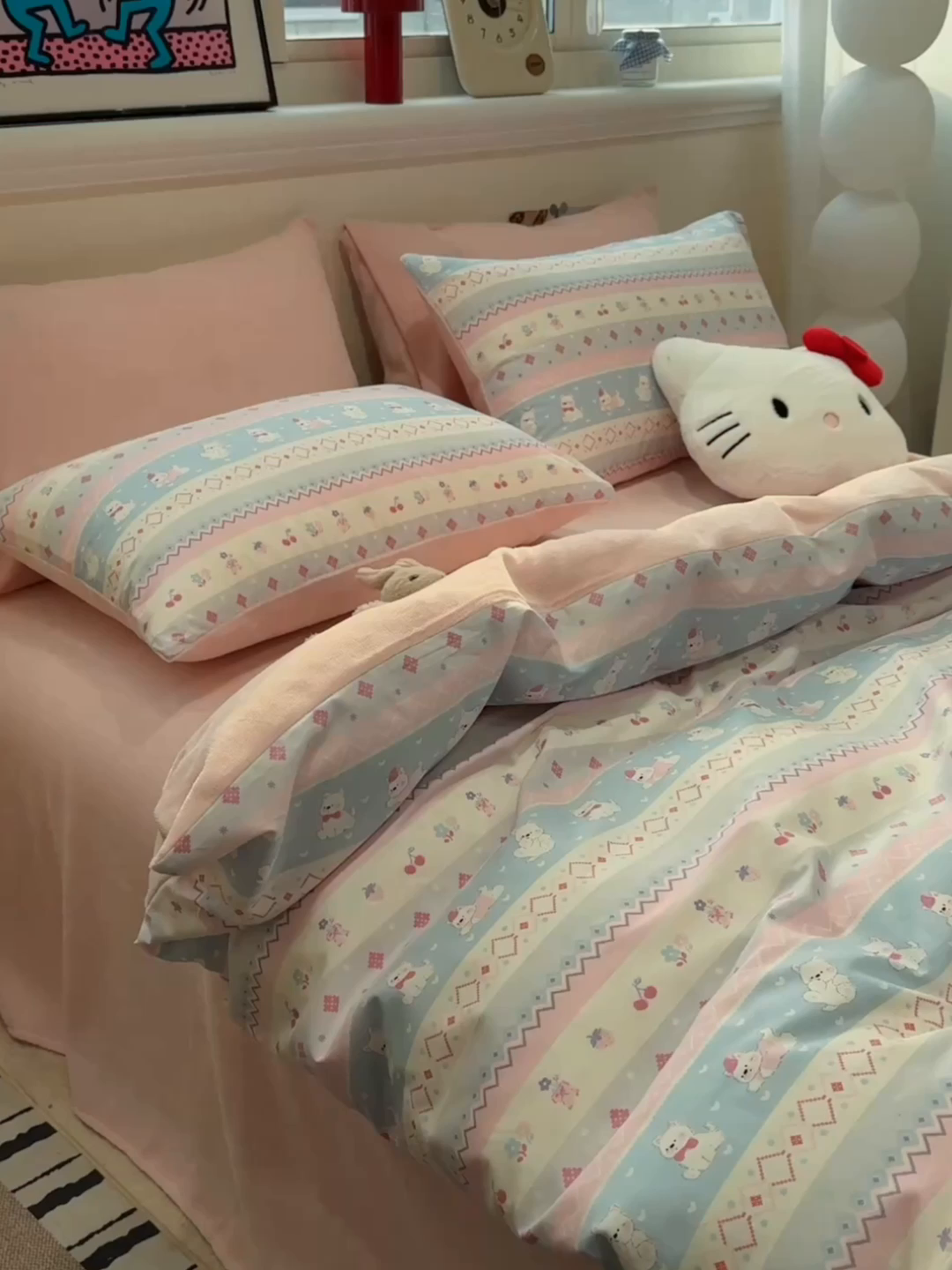 91家纺网 家纺一手货源 找家纺 呗旺鹿 2025新款A版全棉B版牛奶绒四件套 小狗笔记