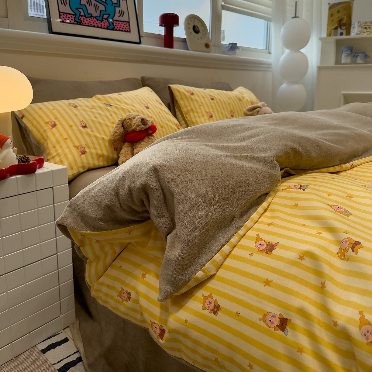 91家纺网 家纺一手货源 找家纺 呗旺鹿 2025新款A版全棉B版牛奶绒四件套 萌星