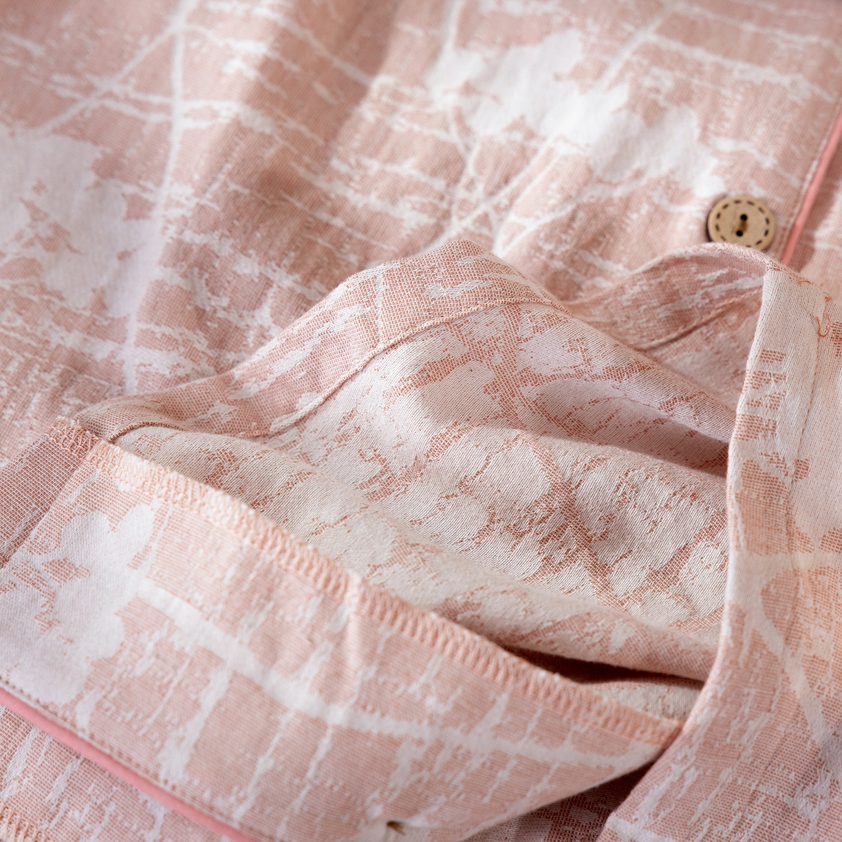 91家纺网 家纺一手货源 找家纺 （总）洛兰沙家居馆 2025新款棉麻色织睡衣情侣款家居服春秋冬款开衫翻领睡衣套装可外穿家居服